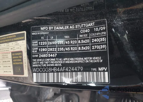 2010 Mercedes-Benz Glk 350 4Matic z USA, uszkodzony, nr VIN WDCGG8HB4AF424479